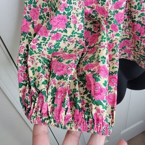 Zara Bloom into style floral long sleeve crop top size Xs - Picture 3 of 6